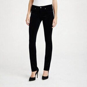 AG Adriano Goldschmied The Legging Super Skinny Velvet Pants Black Size 27R